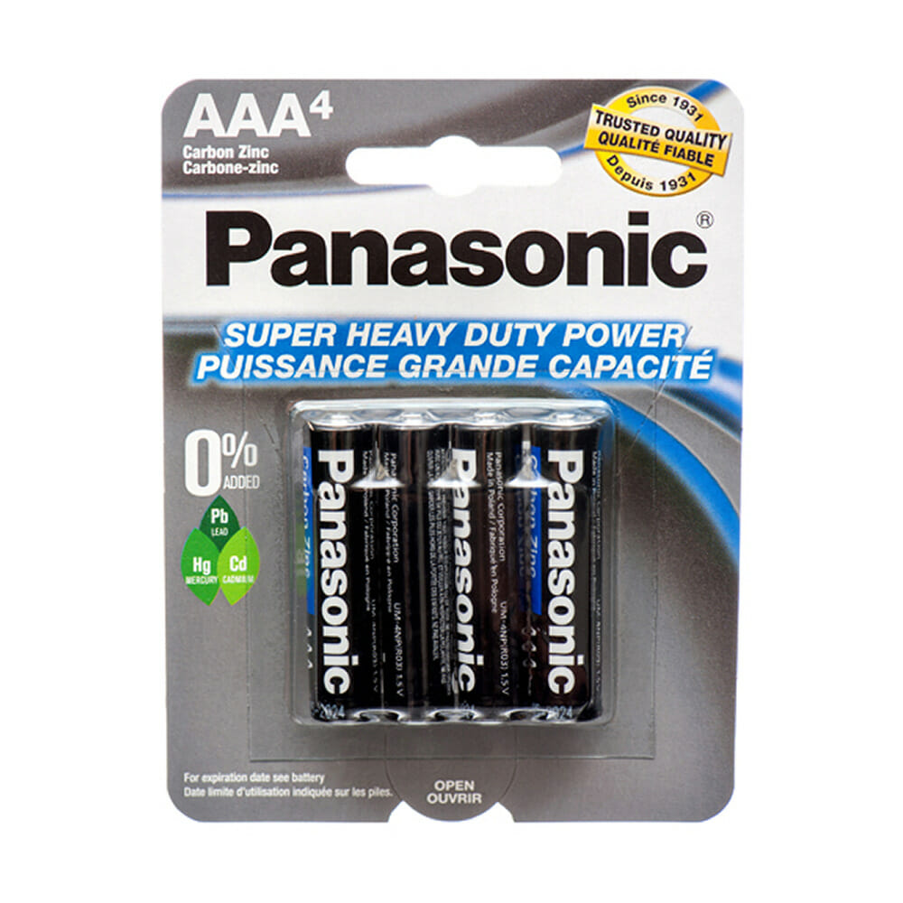 Blister de 4 pilas baterías panasonic super heavy duty power AAA de 1.5v –  Joinet