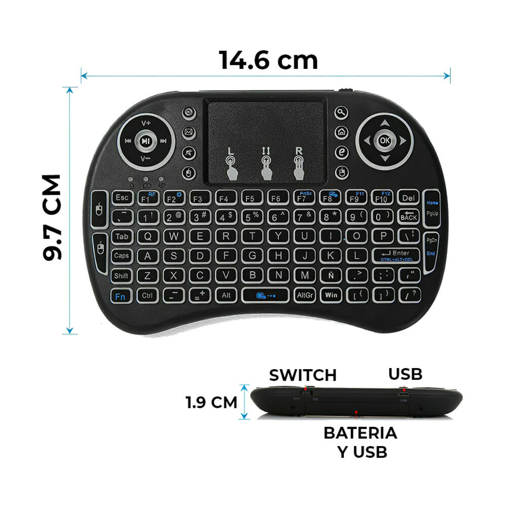 Teclado Mini inalambrico touch pad en español WB 8020 – My Shop
