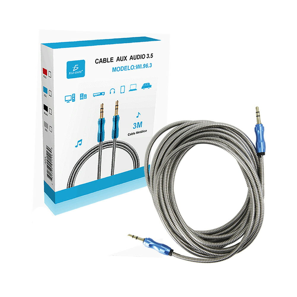 Cable De Aux Para El Coche Audio Cable Auxiliar 3 Pies Largo Durable Sin  Enredos