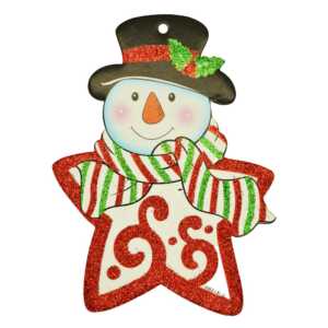 Paquete adorno colgante navideño chico, hielo seco, bota, muñeco nieve, santa, campanas