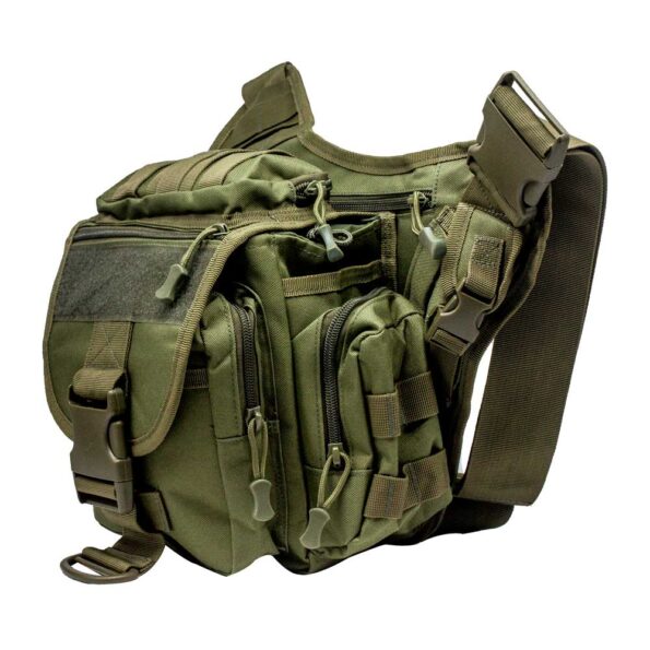 mochila militar verde lado