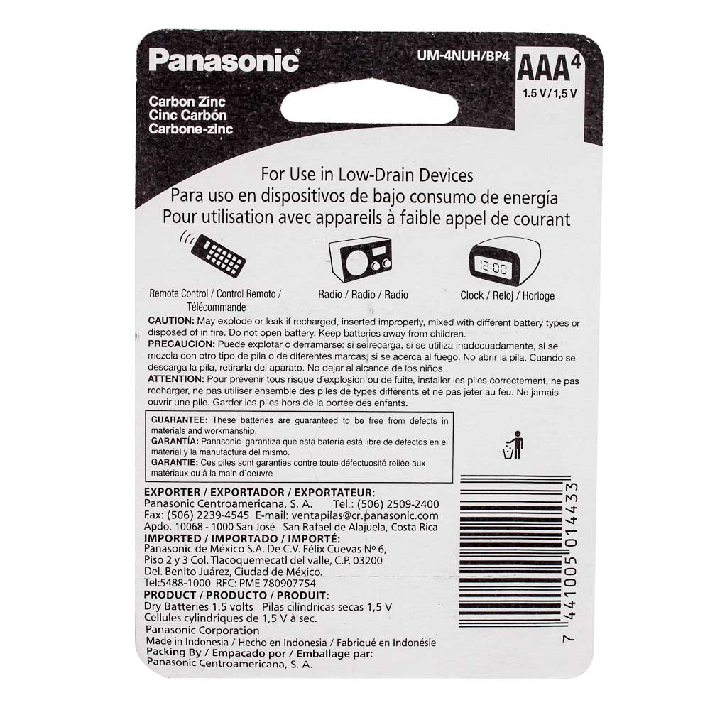 Pila AAA convencional Panasonic Ultra Hyper 1ud