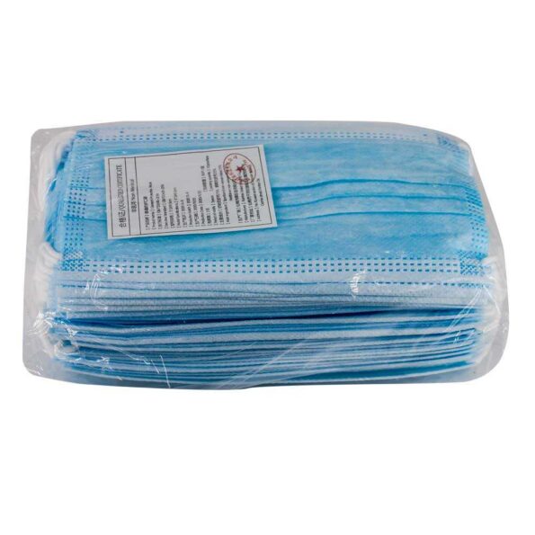 Caja de cubrebocas tricapa azul con 50pz cub.medical
