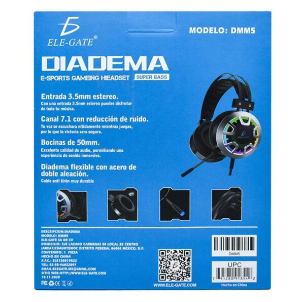 Diadema gamer con microfono dm.m5