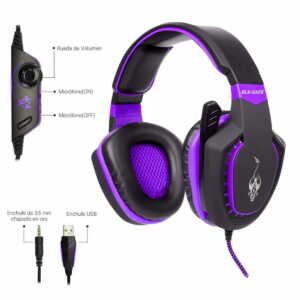 Diadema gamer con luz 3.5 dmx18