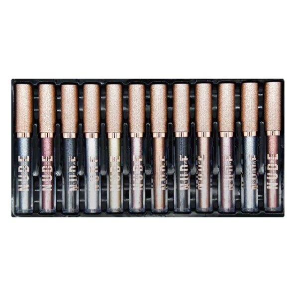 Paquete de sombras glitter 12 pzs / new nude / water eye shadow / h-193