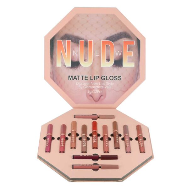 Paquete de labiales nude 12 pzs / new nude / matte lip gloss / h-177
