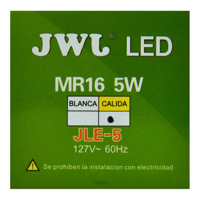 Foco led dicroico 5w base mr-16/gu5.3 luz cálida jle-5c jwj