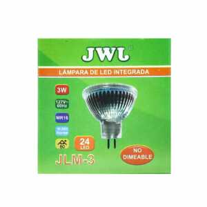 Foco led dicroico 3w base mr-16/gu5.3 luz blanca jlm-3b jwj