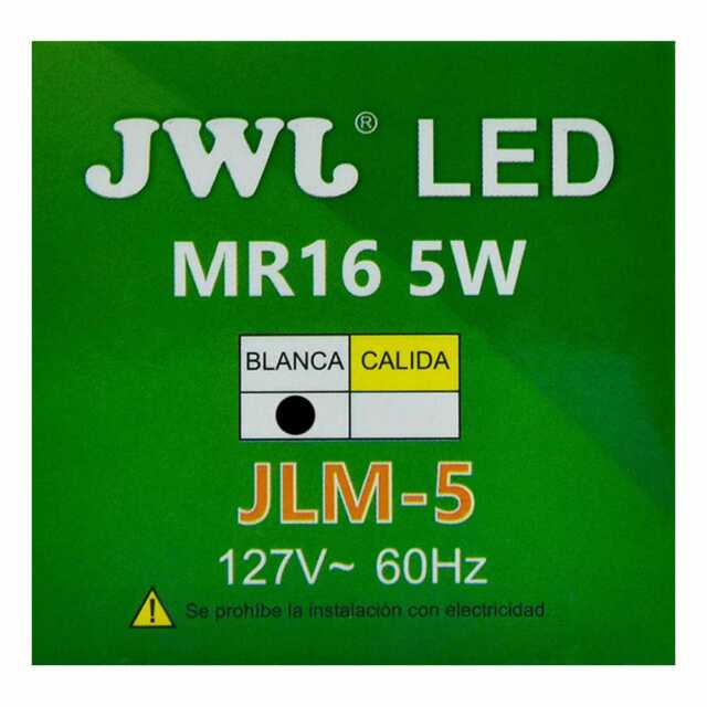 Foco led dicroico 5w base mr-16/gu5.3 luz blanca jlm-5b jwj