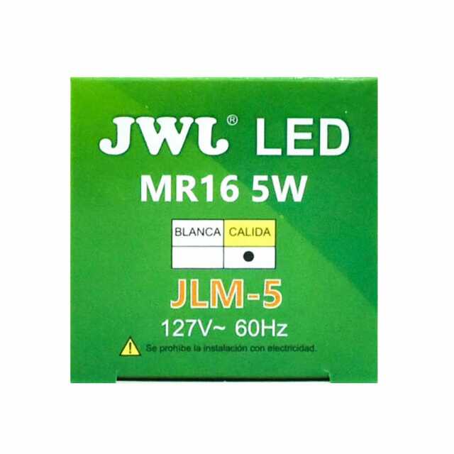 Foco led dicroico 5w base mr-16/gu5.3 luz cálida jlm-5c jwj