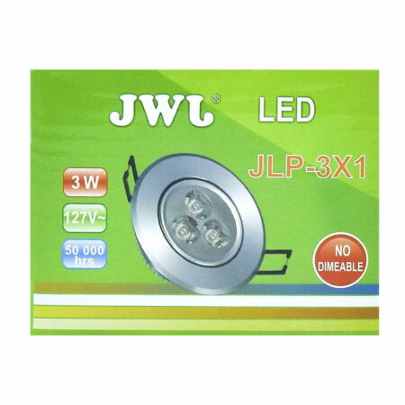 Lámpara led de 3w empotrable luz dirigible orilla blanca, luz blanca. jlp-3x1b/b jwj