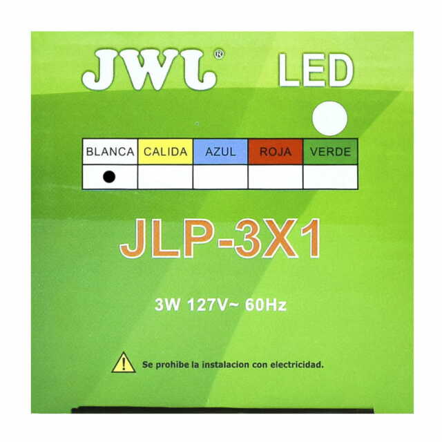 Lámpara led de 3w empotrable luz dirigible orilla blanca, luz blanca. jlp-3x1b/b jwj