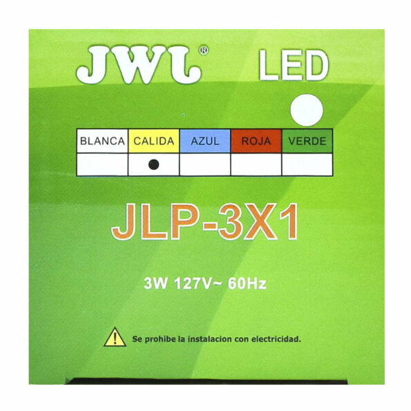 Lámpara led de 3w empotrable luz dirigible orilla blanca, luz cálida. jlp-3x1b/c jwj