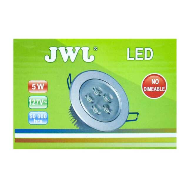 Lámpara led de 5w empotrable luz dirigible orilla blanca, luz blanca. jlp-5x1b/b jwj