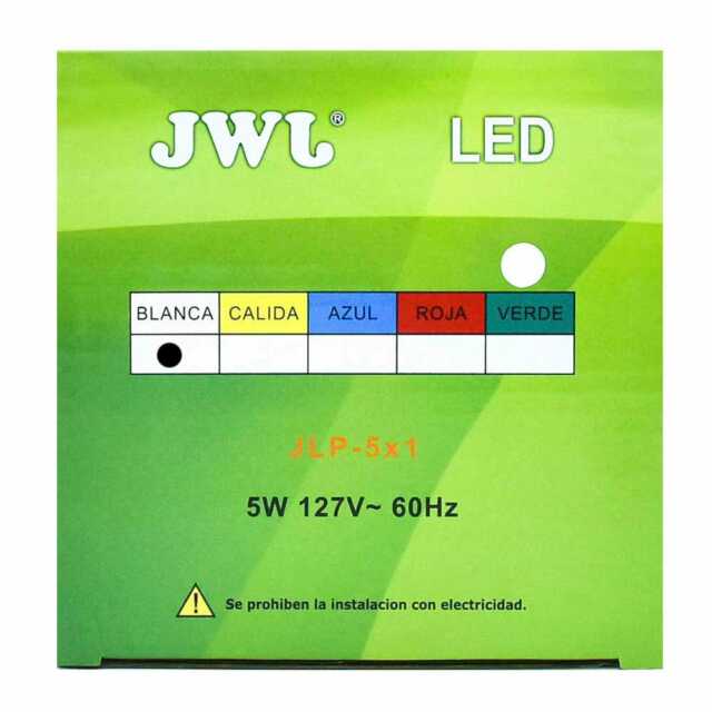 Lámpara led de 5w empotrable luz dirigible orilla blanca, luz blanca. jlp-5x1b/b jwj