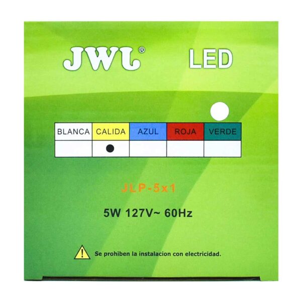 Lámpara led de 5w empotrable luz dirigible orilla satinada, luz cálida. jlp-5x1s/c jwj
