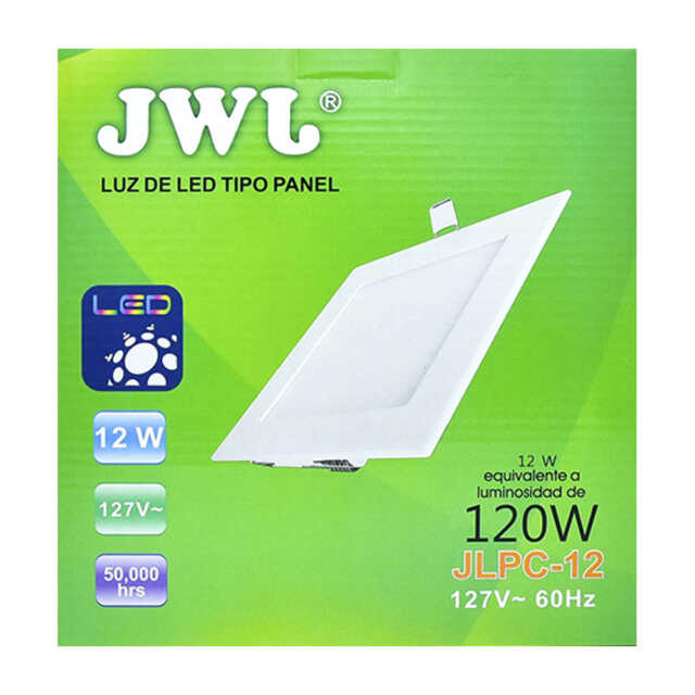 Panel de led para empotrar cuadrado 12w luz blanca jlpc-12b jwj