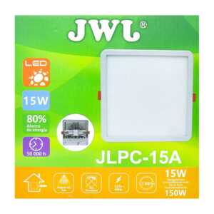 Plafón led cuadrado ajustable de 15w luz cálida jlpc-15ac jwj