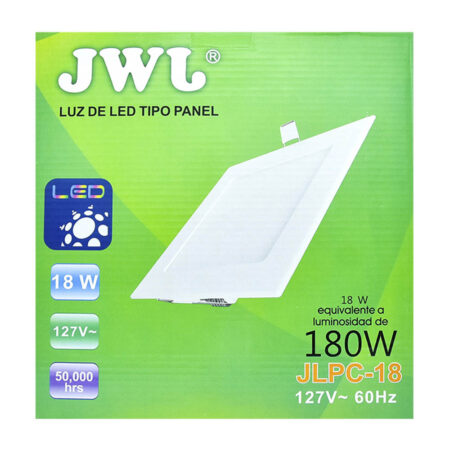 Panel de led para empotrar cuadrado 18w luz blanca jlpc-18b