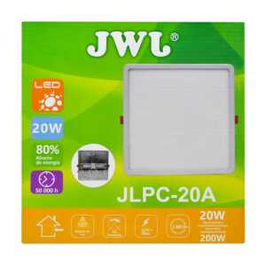 Plafón led cuadrado ajustable de 20w luz blanca jlpc-20ab