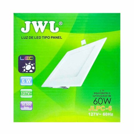 Panel de led para empotrar cuadrado 6w luz blanca jlpc-6b jwj