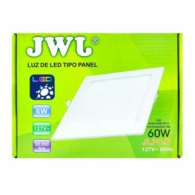 Panel de led para empotrar cuadrado 6w luz cálida jlpc-6c jwj