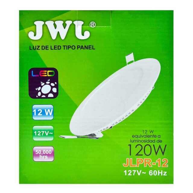 Panel de led para empotrar redondo 12w luz blanca jlpr-12b