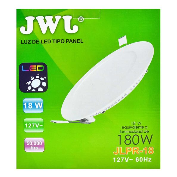 Panel de led para empotrar redondo 18w luz blanca jlpr-18b jwj
