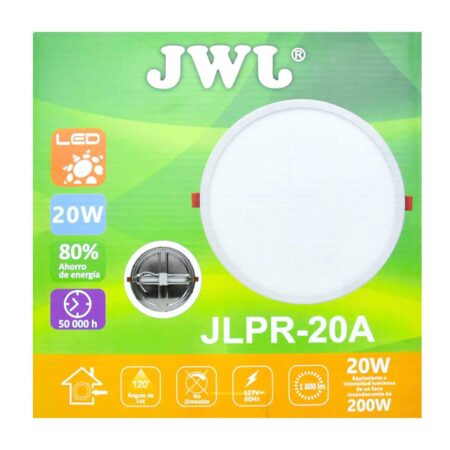 Plafón led redondo ajustable de 20w luz blanca jlpr-20ab jwj