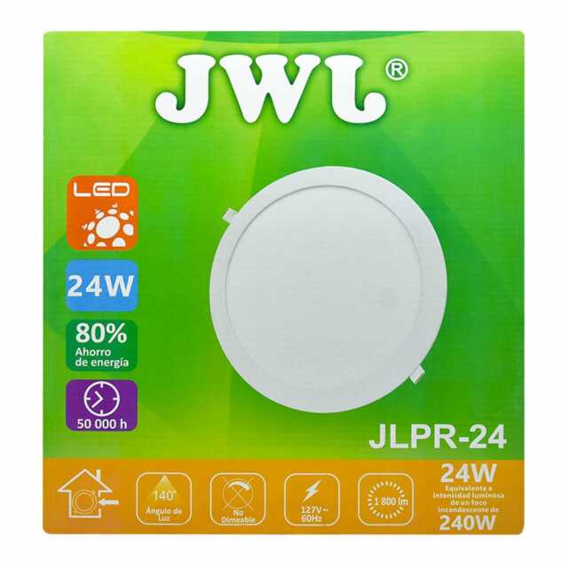 Panel de led para empotrar redondo 24w luz blanca jlpr-24b