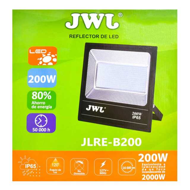 Reflector led tipo smd facetado ip65 200w luz blanca jlre-b200b jwj