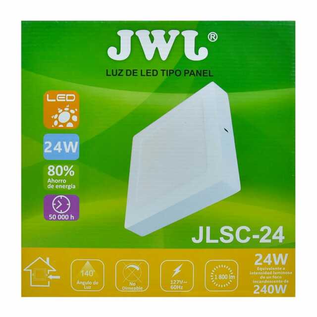 Panel led cuadrado de sobreponer 24w luz blanca jlsc-24b jwj