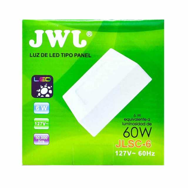 Panel led cuadrado de sobreponer 6w luz blanca jlsc-6b jwj