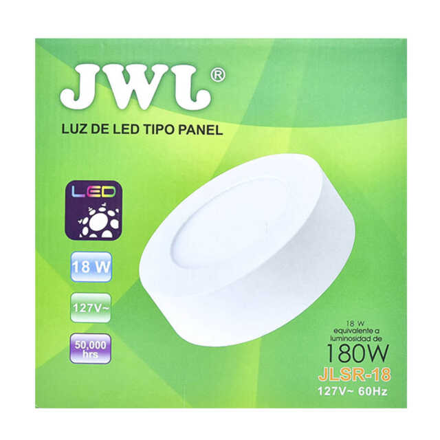 Panel led redondo de sobreponer 18w luz blanca jlsr-18b jwj