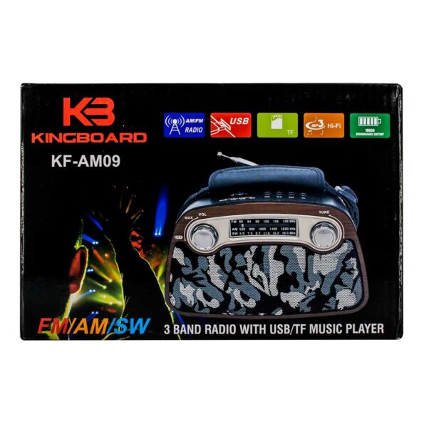 Radio kingboard 3 bandas am fm sw con usb tf kf-am09