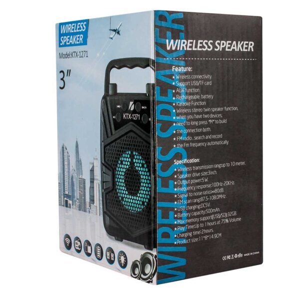 Bocina wireless speaker de 3" ktx-1271