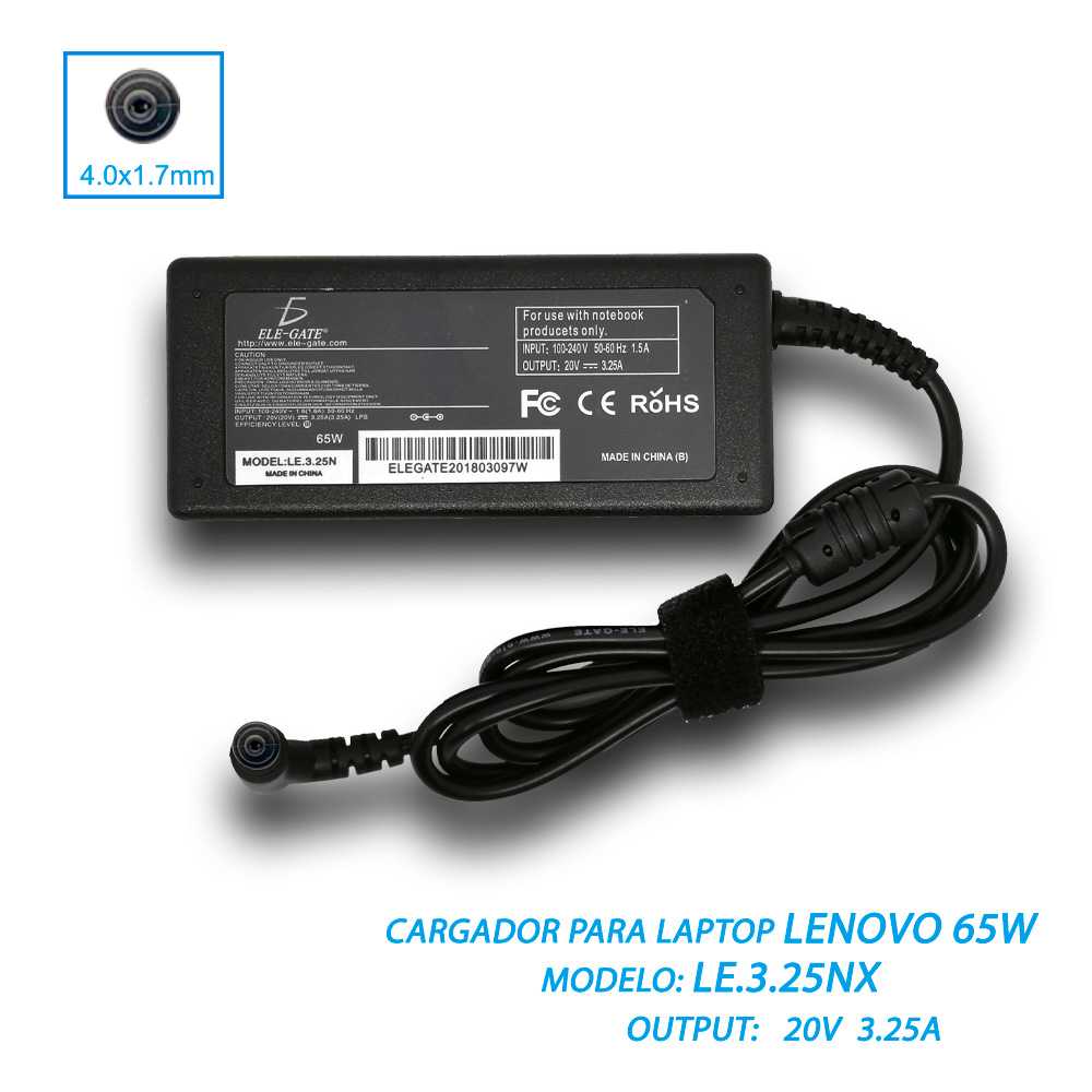 Cargador LENOVO ThinkPad 65W Slim AC Adaptador 0A36258 Punta Cuadrada -  Tecnoplaza