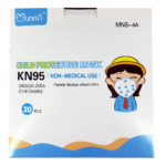 Caja de kn95 sin filtro con 20pz de colores mns-4a