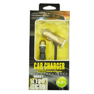 Cargador de coche con cable v8 coche 4.2a car charger totudesing qc-02