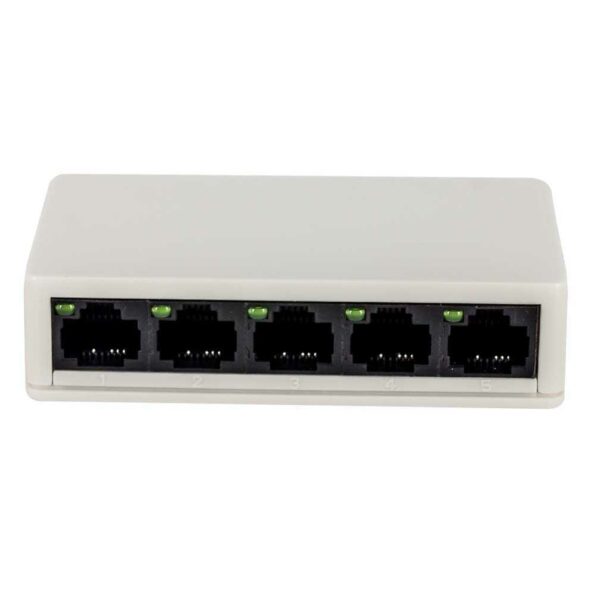 Multiconector ethernet con 5-ports red-05