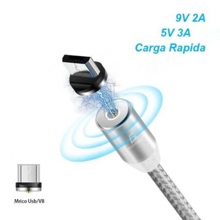 Cable iman v8 micro usb para celular android carga rapida/ ele gate wi144v8