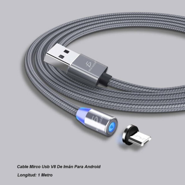 Cable iman v8 micro usb para celular android carga rapida/ ele gate wi144v8