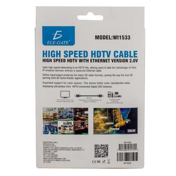 Cable hd ultra 4k 3mtrs wi1533