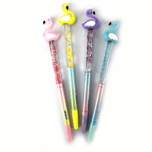 Paquete c/12pz de plumas de gel flamingo zp-0259