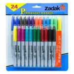 Paquete c/24 marcadores permanentes de colores zp-0404 1
