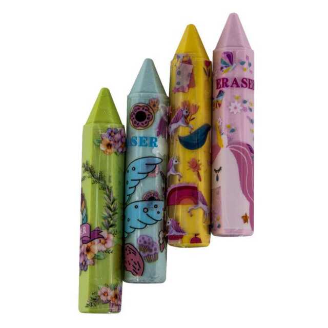 Set de borradores en forma de crayola modelo 1 sueltos