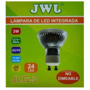 Foco led dicroico 3w base gu-10 luz blanca jlg-3b jwj