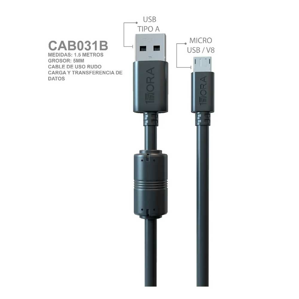 Cable Tipo C Usb-C A Usb 2.0 Uso Rudo Carga Rapida 1Hora