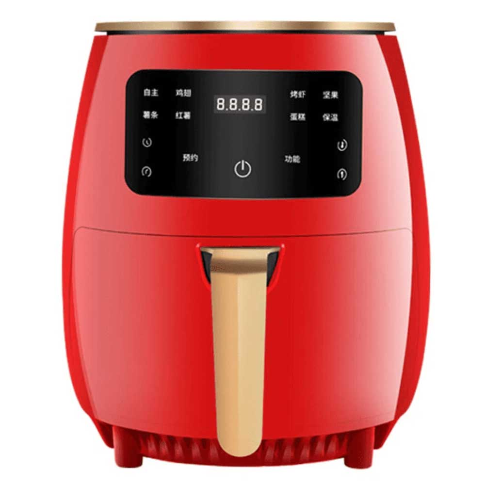 Inteprter Air Fryer Pot Silicona 2 en 1 Freidora de aire para hornear en el  hogar Cesta con base extraíble Herramientas y accesorios para hornear Rojo  L (19 CM)